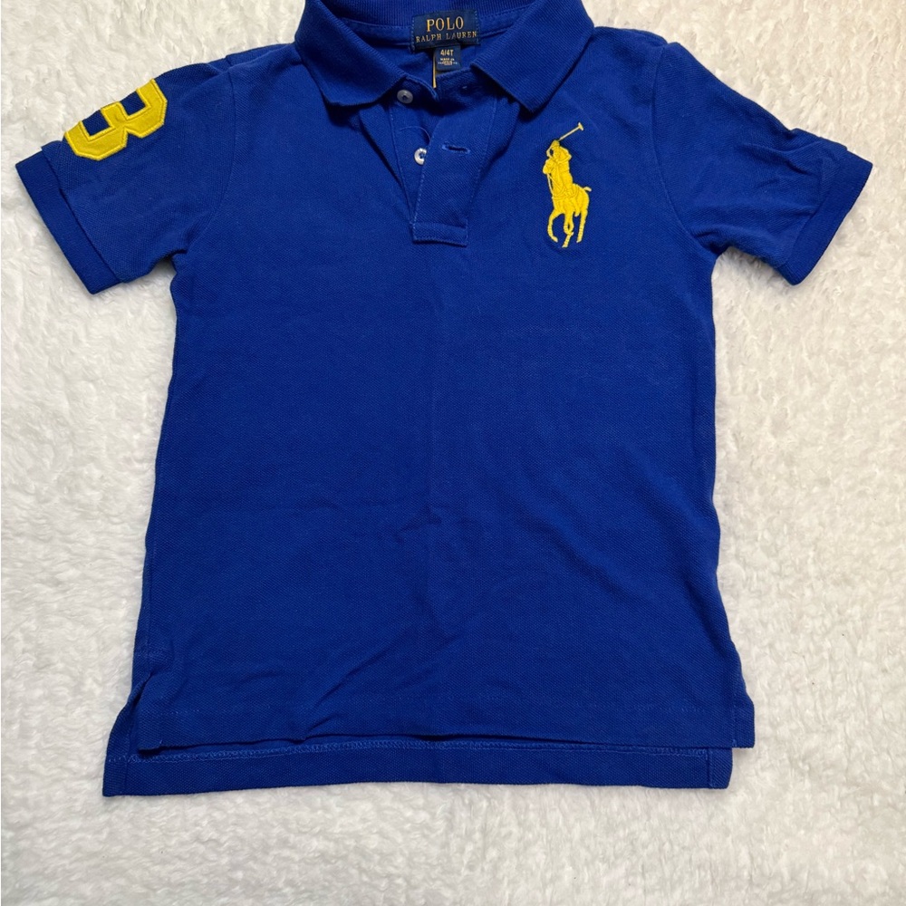 Polo by Ralph Lauren Royal Blue Polo with Yellow Pony & Sleeve Patch